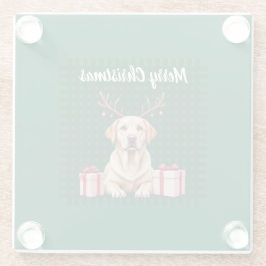 Labrador Reindeer Glasuntersetzer (Rückseite)