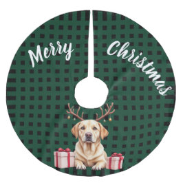 Labrador Reindeer Polyester Weihnachtsbaumdecke