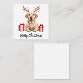 Labrador Reindeer Quadratische Visitenkarte (Vorne/Hinten)