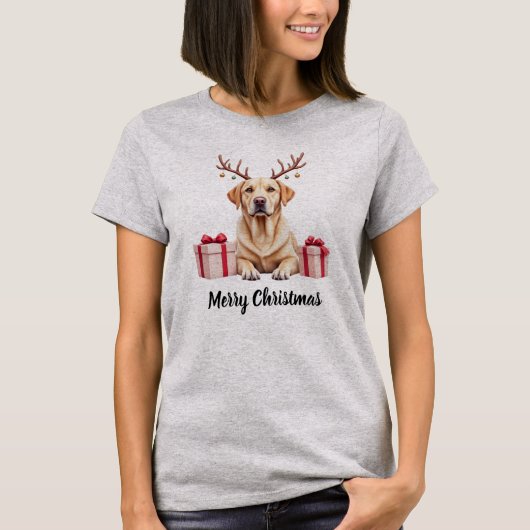 Labrador Reindeer T-Shirt (Vorderseite)