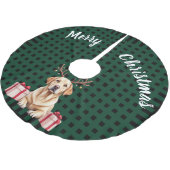 Labrador-Rentier Polyester Weihnachtsbaumdecke (Schrägansicht)