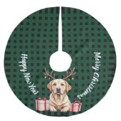 Labrador-Rentier Polyester Weihnachtsbaumdecke (Vorderseite)