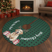 Labrador-Rentier Polyester Weihnachtsbaumdecke