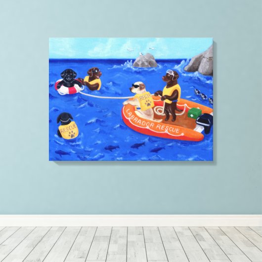 Labrador Rescue Team Leinwanddruck (Insitu (Holzboden))