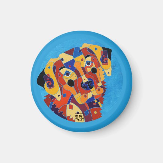 Labrador Retreiver auf einem Magnet (Vorne)