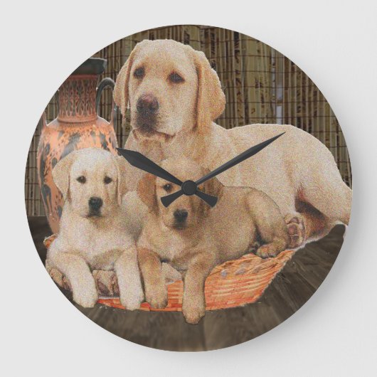 Labrador Retrieever Große Wanduhr (Vorderseite)