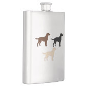 Labrador Retrieve alle Silhouetten Flachmann (Rechts)