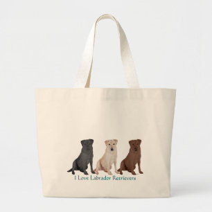 Labrador Retriever - 3 Farben zum Lieben Jumbo Stoffbeutel