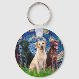 Labrador Retriever (3) - Sternennacht Schlüsselanhänger