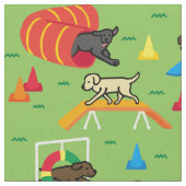 Labrador Retriever Agility Cartoon Stoff (Nahaufnahme)