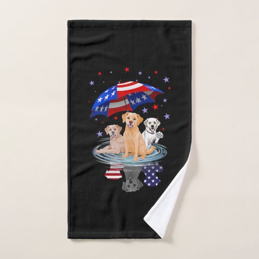 Labrador Retriever American Flag Shadow Handtuch (Handtuch)