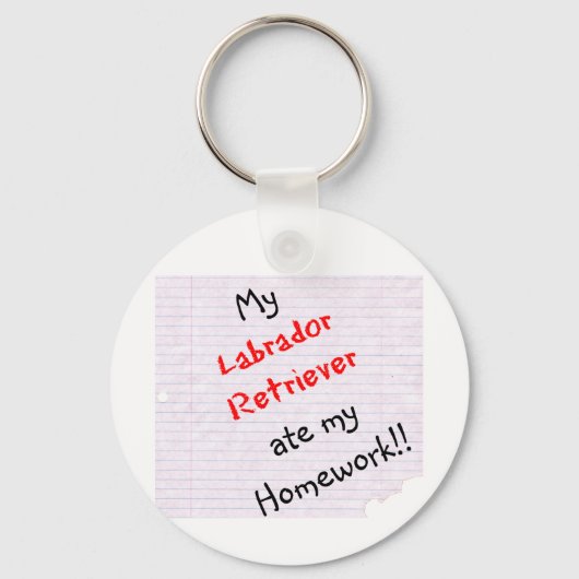 Labrador Retriever Ate My Hausaufgaben Schlüsselan Schlüsselanhänger (Rückseite)