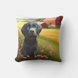 Labrador Retriever auf dem Bauernhof Kissen