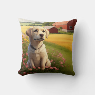 Labrador Retriever auf dem Bauernhof Kissen