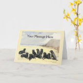 Labrador-Retriever auf der Strand-Gruß-Karte Karte (Gelbe Blume)