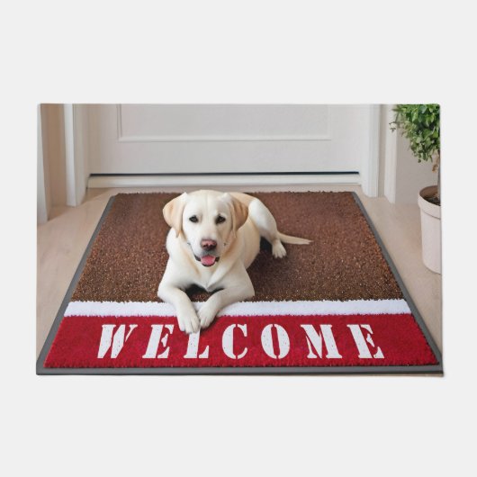 Labrador Retriever auf Welcome Mat Fußmatte (Vorderseite)