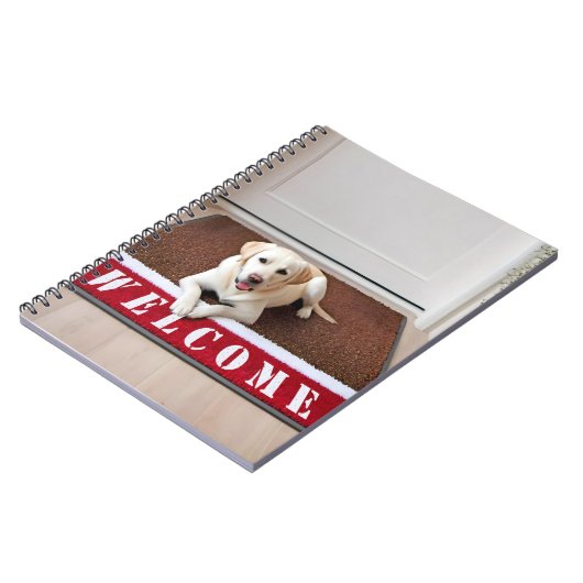 Labrador Retriever auf Welcome Mat Notizblock (Linke Seite)