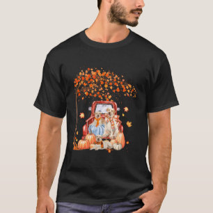 Labrador Retriever Autumn Truck Pumpkin Maple Leaf T-Shirt