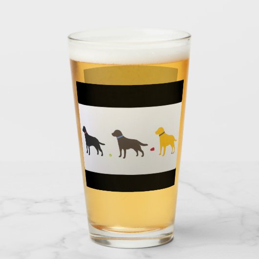 Labrador Retriever Bierglas Glas (Rückseite (gefüllt))