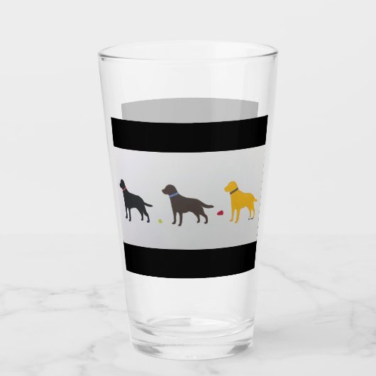 Labrador Retriever Bierglas Glas (Vorderseite)