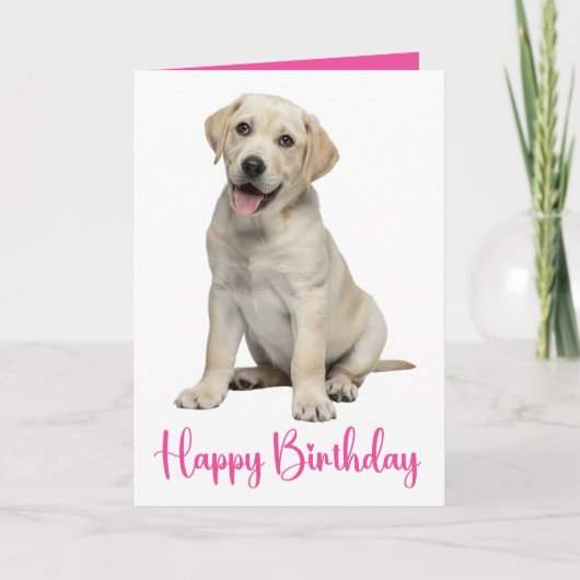 Labrador Retriever Birthday Gelbe Labrador Welpenh Karte (Vorderseite)