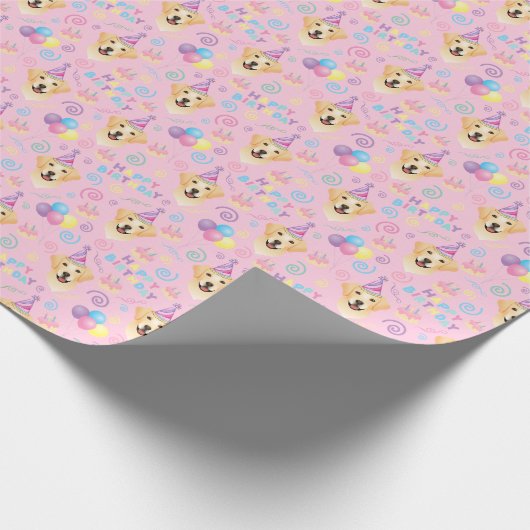 Labrador Retriever Birthday Gift Wrapping Paper Geschenkpapier (Ecke)
