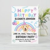 Labrador Retriever Birthday Invitation White Einladung (Stehend Vorderseite)