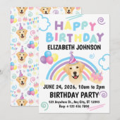 Labrador Retriever Birthday Invitation White Einladung (Vorne/Hinten)