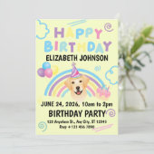 Labrador Retriever Birthday Invitation Yellow Einladung (Stehend Vorderseite)