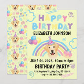 Labrador Retriever Birthday Invitation Yellow Einladung (Vorne/Hinten)
