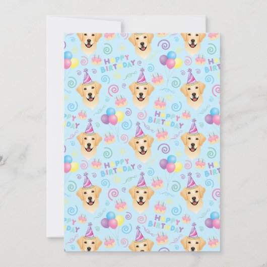 Labrador Retriever Birthday Party Invitation Blue Einladung (Rückseite)