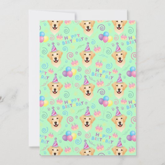 Labrador Retriever Birthday Party Invitation Green Einladung (Rückseite)