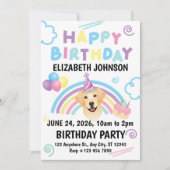 Labrador Retriever Birthday Party Invitation White Einladung (Vorderseite)