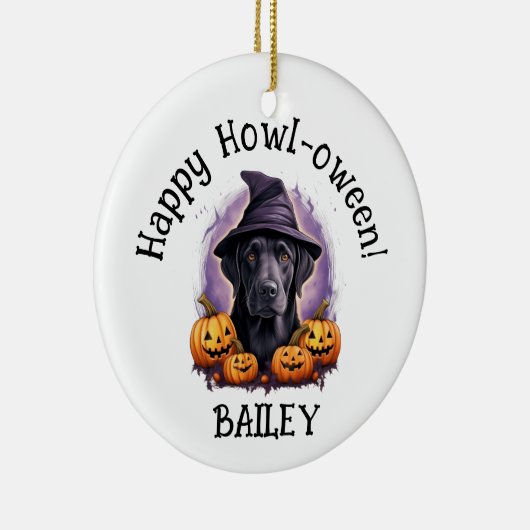 Labrador Retriever Black Lab Halloween Keramik Ornament (Rechts)