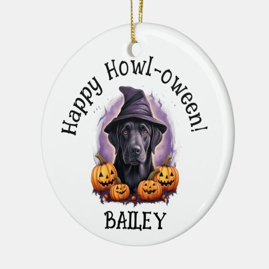 Labrador Retriever Black Lab Halloween Keramik Ornament (Links)