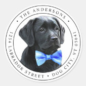 Labrador Retriever Black Lab Rücksendeadresse Runder Aufkleber (Vorderseite)