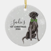 Labrador Retriever Black Lab Weihnachten Keramik Ornament (Vorne)