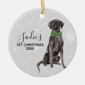Labrador Retriever Black Lab Weihnachten Keramik Ornament