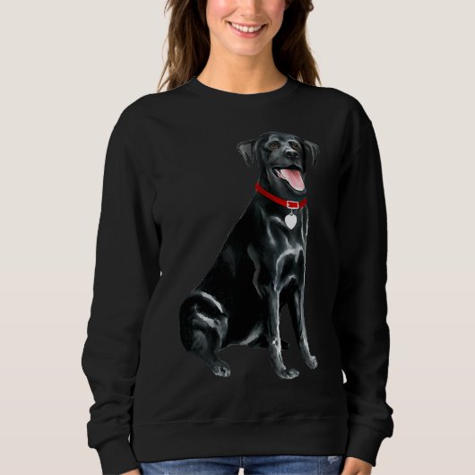 Labrador Retriever Black Laughing Sweatshirt (Vorderseite)