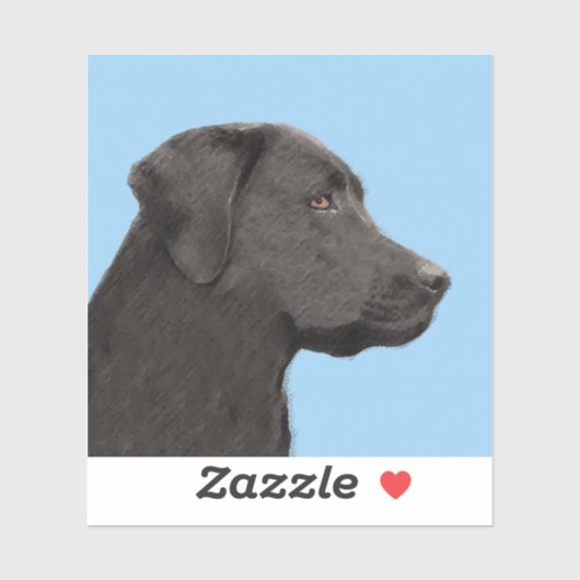 Labrador Retriever Black Painting Original Dog Art Aufkleber (Blatt)