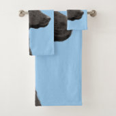 Labrador Retriever Black Painting Original Dog Art Badhandtuch Set (Insitu)