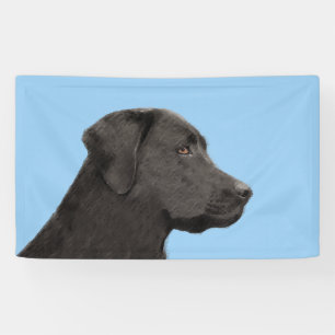 Labrador Retriever Black Painting Original Dog Art Banner
