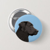Labrador Retriever Black Painting Original Dog Art Button (Vorne & Hinten)