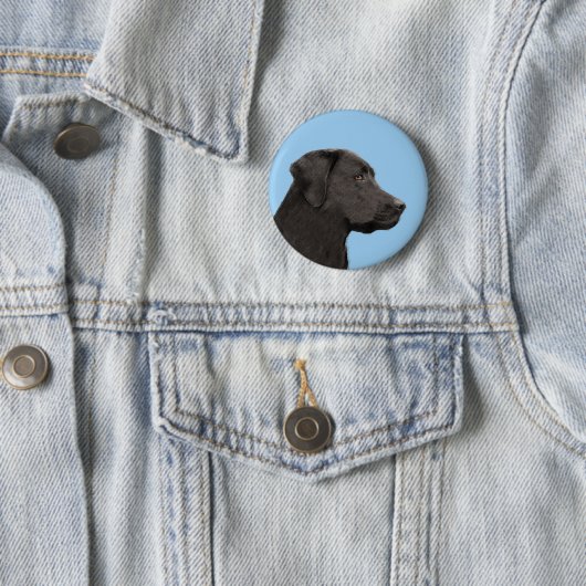 Labrador Retriever Black Painting Original Dog Art Button (Beispiel)