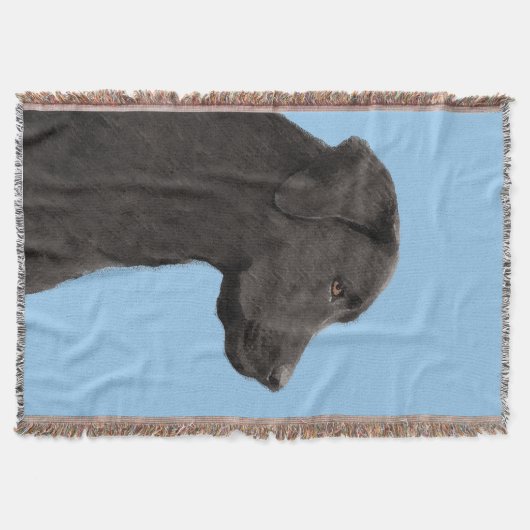 Labrador Retriever Black Painting Original Dog Art Decke (Vorderseite)