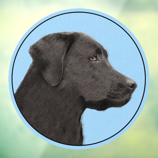 Labrador Retriever Black Painting Original Dog Art Fensteraufkleber (Blatt 3)