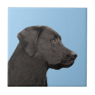 Labrador Retriever Black Painting Original Dog Art Fliese