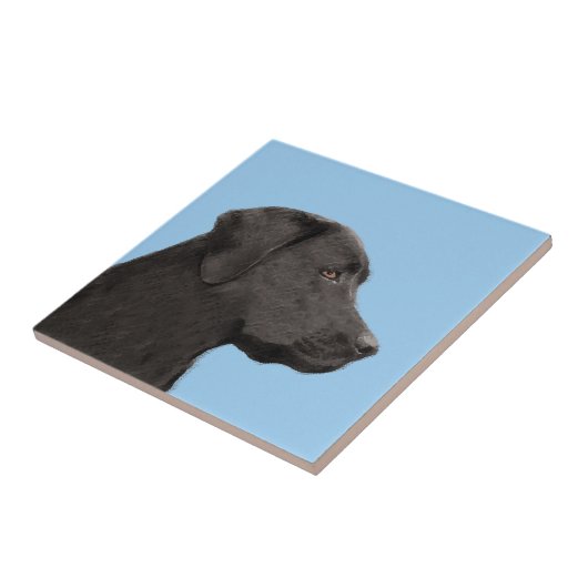 Labrador Retriever Black Painting Original Dog Art Fliese (Seite)