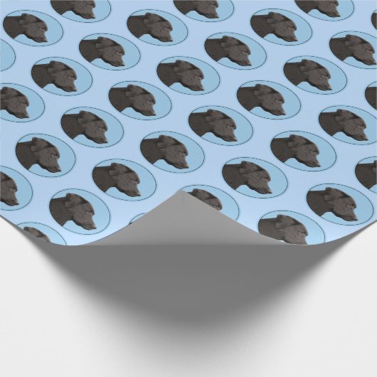 Labrador Retriever Black Painting Original Dog Art Geschenkpapier (Ecke)