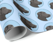 Labrador Retriever Black Painting Original Dog Art Geschenkpapier (Rolleneckpunkt)